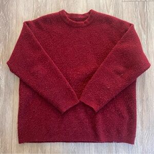 Lululemon Red Boxy Wool Crew Sweater
